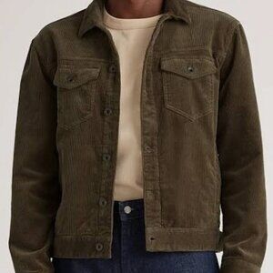 Stretch Corduroy Trucker Jacket, Quince, L, Green